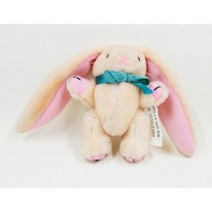 Kurt S. Adler Bunny Rabbit Plush Stuffed Animal Mini Jointed Floppy Ear Beige